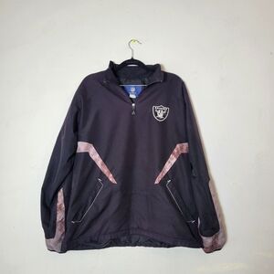 Vtg Oakland Raiders NFL Womens M Reebok On Field Windbreaker Jacket‎ PLEASE READ